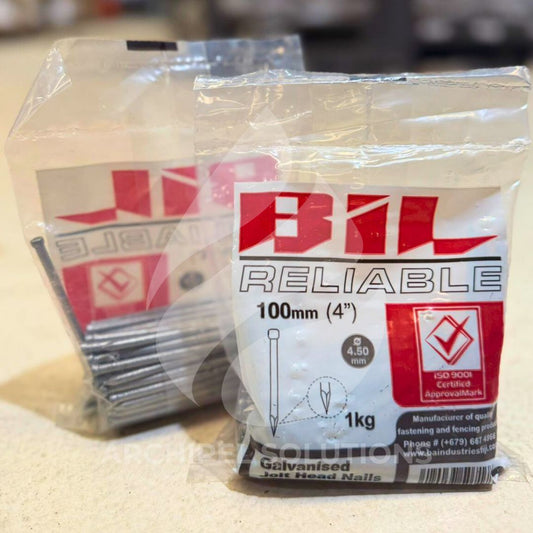 BIL Reliable Galvanised Jolt Head Nails 100mm x 4.50mm 1kg
