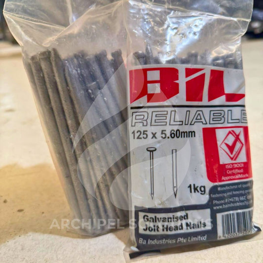 BIL Reliable Galvanised Jolt Head Nails 125mm x 5.60mm 1kg