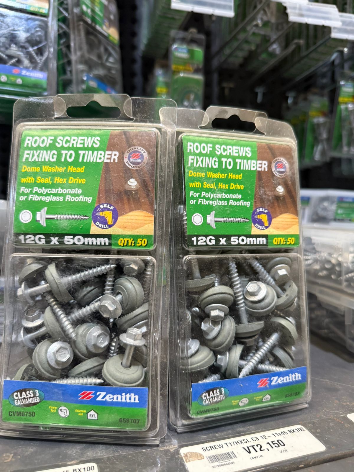 Roofing Screws 12G x 65mm for Timber with Rubber Gasket and Hat