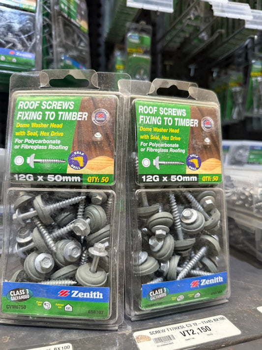 Roofing Screws 12G x 65mm for Timber with Rubber Gasket and Hat